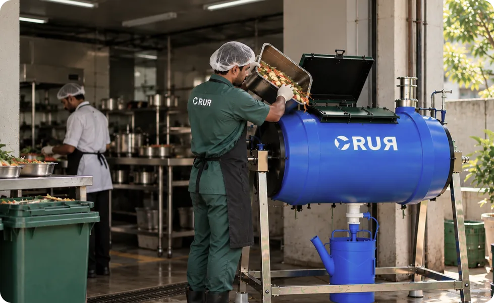 RUR team with aerobic composters on site